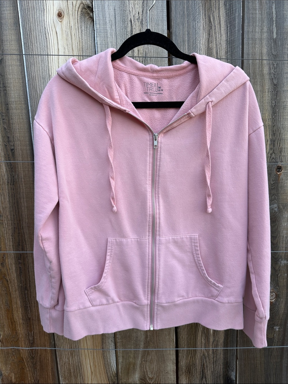 Time and Tru Pink Hooded Zip Jacket